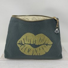 Glitter Lips Print Makeup Bag